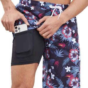 Quick Dry Bathing Suits Beach Board Shorts with Zipper Pockets