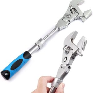10-inch Ratchet Adjustable Wrench 5-in-1 Torque Wrench Can Rotate and Fold 180 Degrees Fast Wrench Pipe Wrench Repair Tool